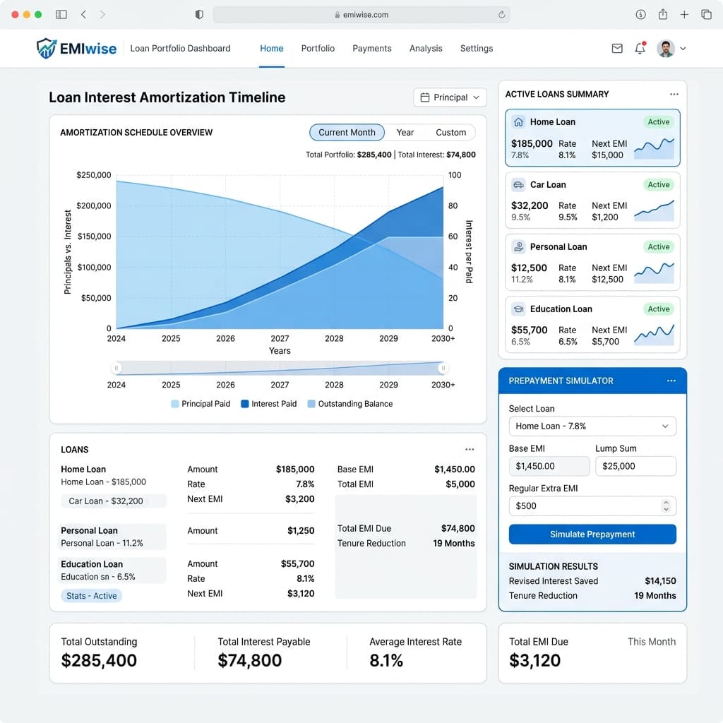 EMIwise — Loan & EMI Portfolio Tracker